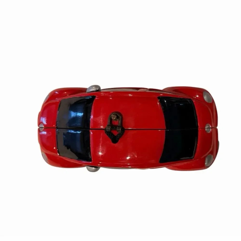 Rare Timmy Woods Beverly Hills Red VW Beetle Lacquered Wood Purse